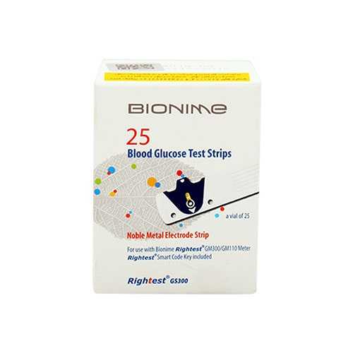 نوار تست قند خون بایونیم 25 عددی اصل مناسب دستگاه‌های Bionime