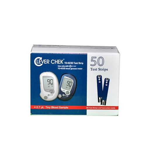 نوار قند خون کلور چک Clever Chek مدل TD-4230 بسته 50 عددی