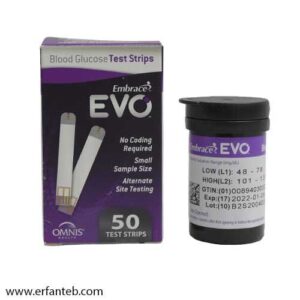نوار تست قند خون Embrace EVO بسته ۵۰ عددی